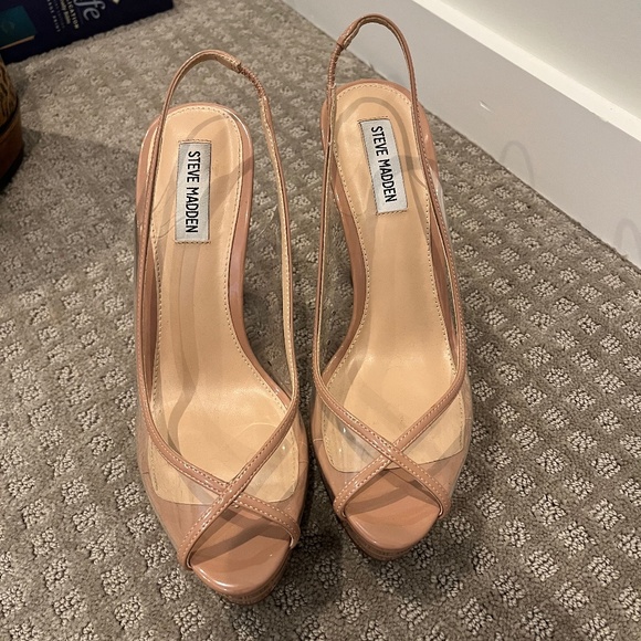 Steve Madden Zarley Clear Nude platform heels - Picture 1 of 5